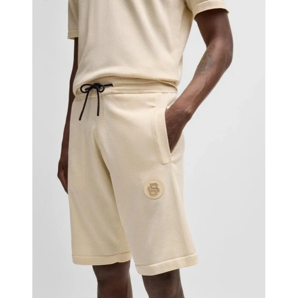 HUGO BOSS Casual Shorts Mens Large Cream Drawstring 10